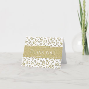 "Thank you!" 85th Gold/White Number Pattern  Thank You Card