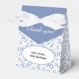 Thank You 90th Birthday Blue/White Pattern Favor Box