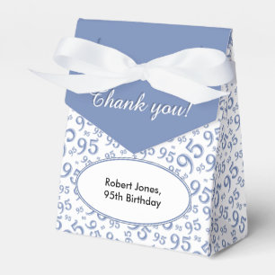 Thank You 95th Birthday Blue/White Number Pattern Favor Box
