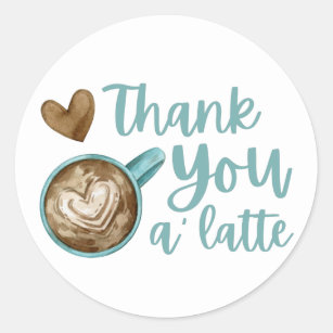 Thank You A' latte Sticker 