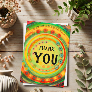 Thank You Abstract Colourful Cheerful Fun Card