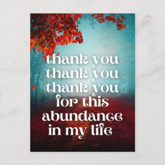 Thank You Abundance Money Law of Attraction Postcard