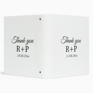 Thank you add couple name initial letter text date binder