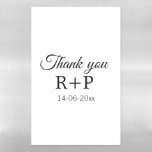 Thank you add couple name initial letter text date magnetic dry erase sheet<br><div class="desc">For lovers like us</div>