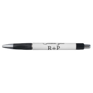 Thank you add couple name initial letter text date pen