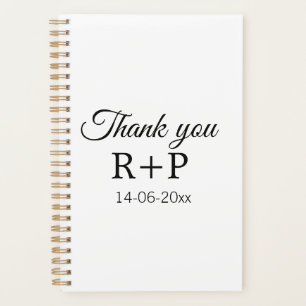 Thank you add couple name initial letter text date planner