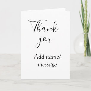 Thank you add name message simple stylish calligra card