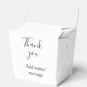 Thank you add name message simple stylish calligra favor box