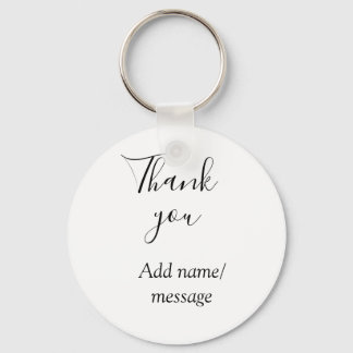 Thank you add name message simple stylish calligra keychain