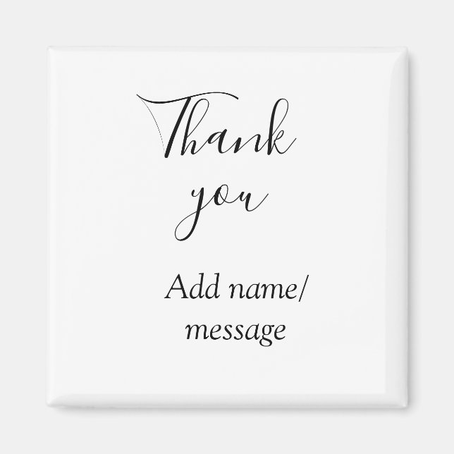 Thank you add name message simple stylish calligra magnet (Front)