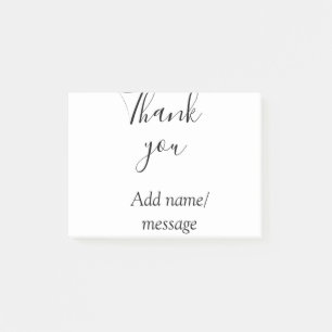 Thank you add name message simple stylish calligra post-it notes