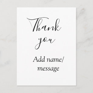 Thank you add name message simple stylish calligra postcard