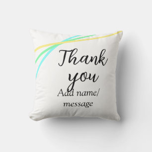 Thank you add name message simple stylish calligra throw pillow