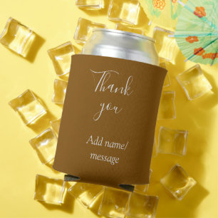Thank you add name message simple stylish golden s can cooler