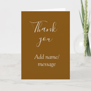 Thank you add name message simple stylish golden s card