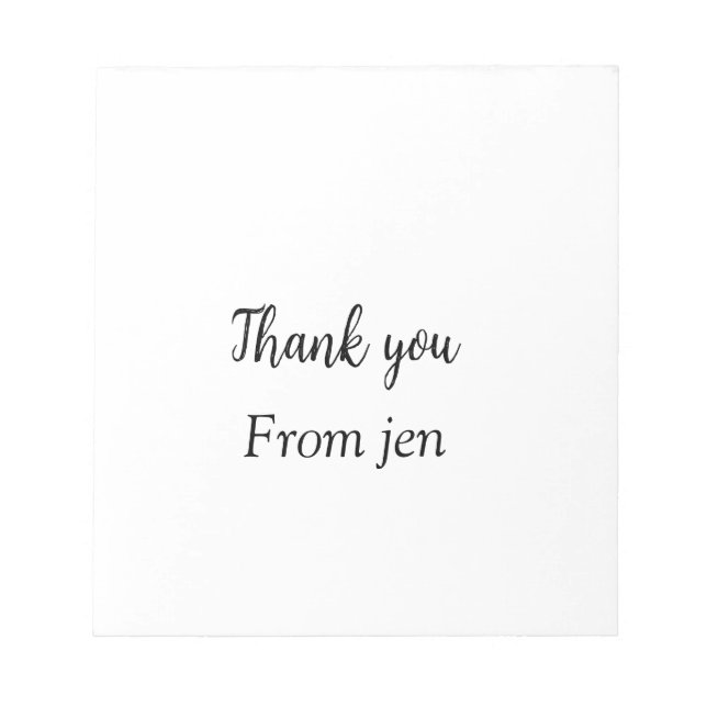 Thank you add your name text image editable  poste notepad (Front)
