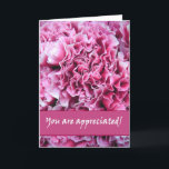 THANK YOU Admin Professionals Day PINK CARNATIONS Card<br><div class="desc">Here's a card to remember the people who support you at work. Don't forget to wish them a Happy Administrative Professionals Day!</div>