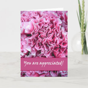 THANK YOU Admin Professionals Day PINK CARNATIONS Card