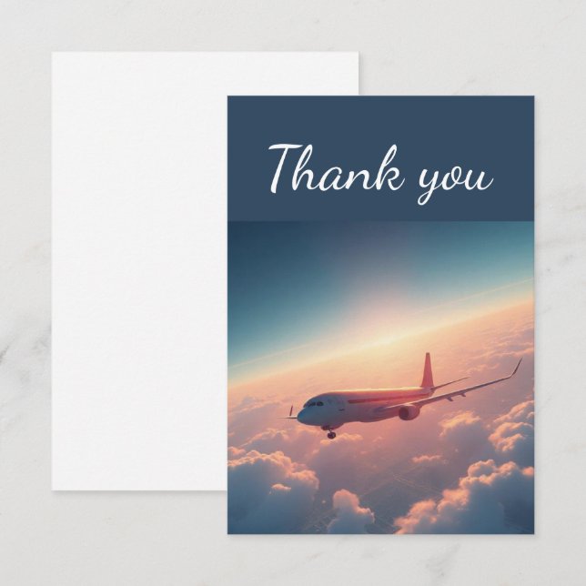 Thank You Airplane Sky Clouds Pilot Plane (Front/Back)