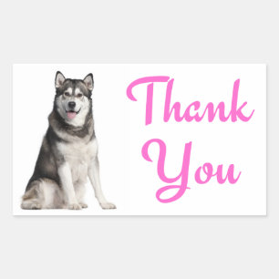 Thank You Alaskan Malamute Puppy Dog  Sticker