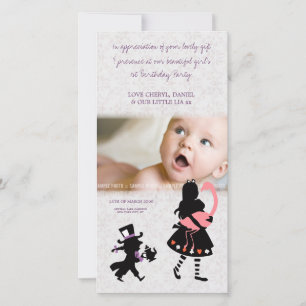 Thank You Alice in Wonderland Baby Photo Card