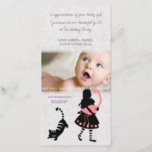 Thank You Alice in Wonderland Baby Photo Card