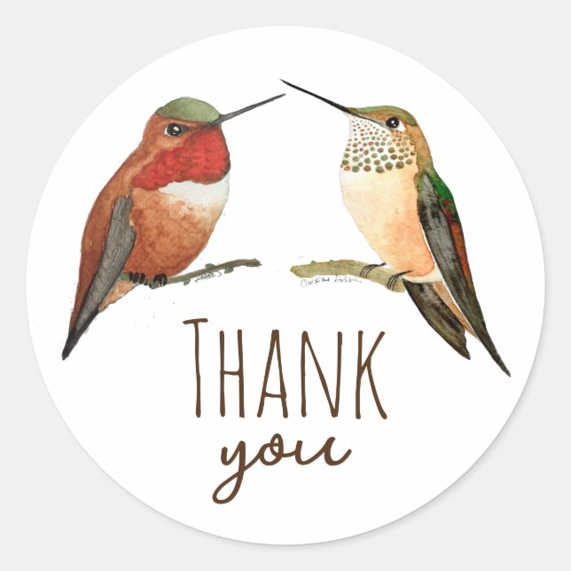 Thank you Allen's Hummingbirds   Classic Round Sticker (Front)
