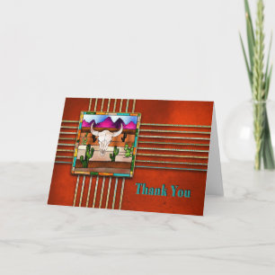 THANK YOU- AMERICAN INDIAN COLLECTION -BULL SKULL YOU CARD