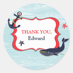 Thank You Anchor Whale Stickers