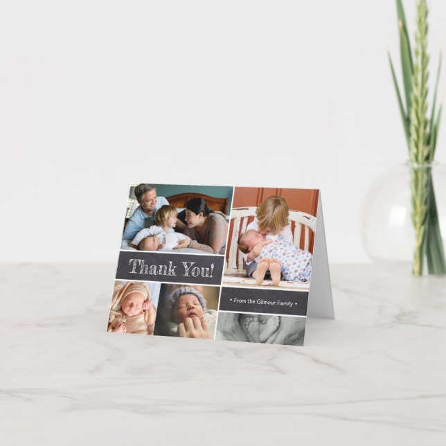 Thank You and Introducing Second baby Photos Invitation (Front)