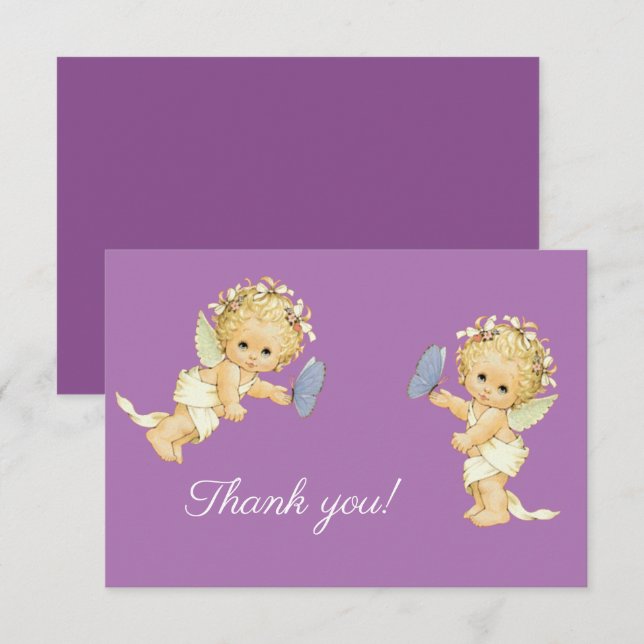 Thank you angel with buterfly card (Front/Back)