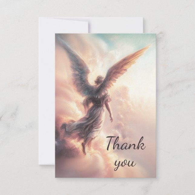 Thank You Angels in the Sky Clouds Card (Front)