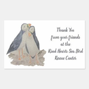 Thank You Animal Rescue Cute Puffins Sticker