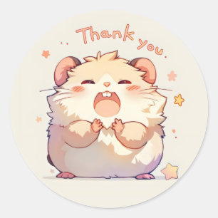 Thank You Anime Cute Animal Classic Round Sticker