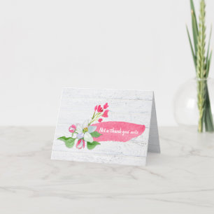 Thank You apple blossom watercolor Card