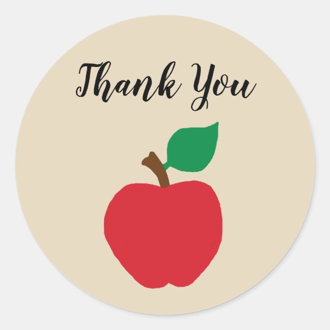 Thank You Apple Teacher Farm Party Stickers (Front)