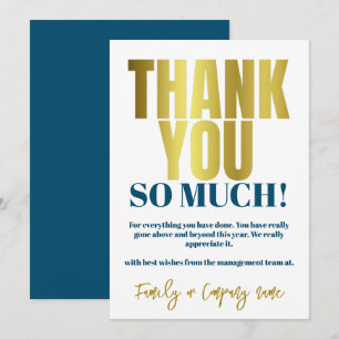 Thank You Appreciation Gold Blue Thanks