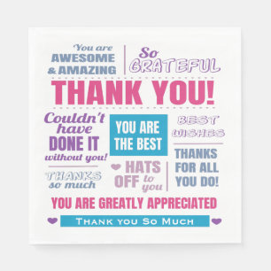 Thank You Appreciation Message Napkin