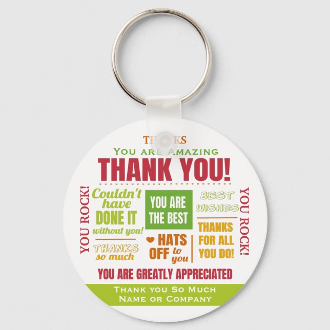 Thank You Appreciation Quote Keychain (Front)