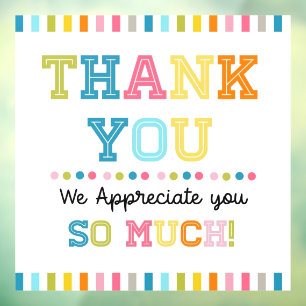 Thank you appreciation square sticker