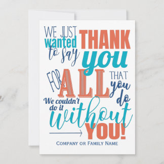 Thank You Appreciation Thanks Message Card