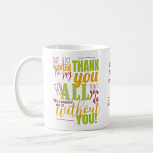 Thank You Appreciation Typography Thanks Message Coffee Mug