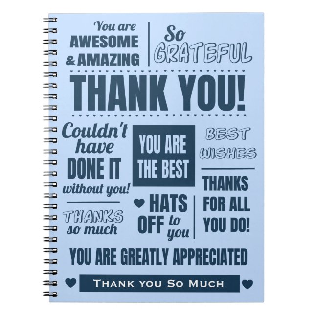 Thank You Appreciation Word Art Notebook (Front)
