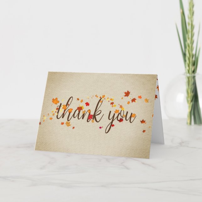 Thank You Autumn Leaves Card (Front)