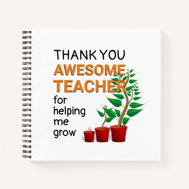 Thank You Awesome Teacher Notebook (Front)