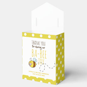 Thank You BA-BEE Baby Shower Yellow Polkadot Favor Box