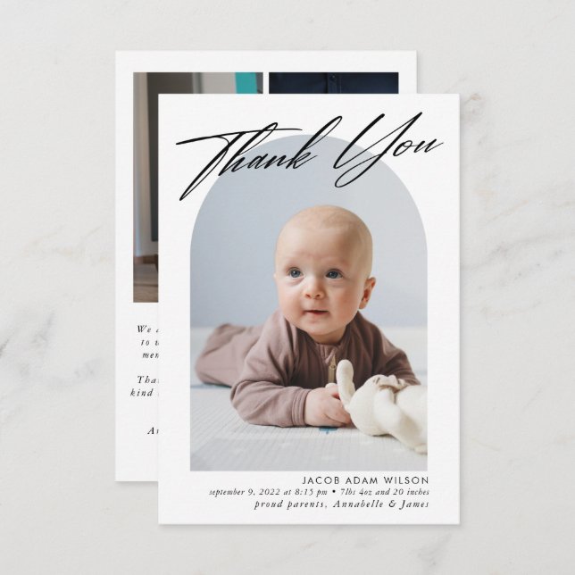 Thank You Baby Birth Photo Collage (Front/Back)