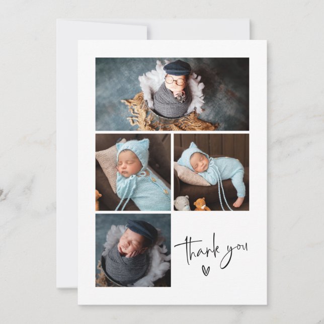 Thank You Baby Birth Photo Collage Announcement (Front)