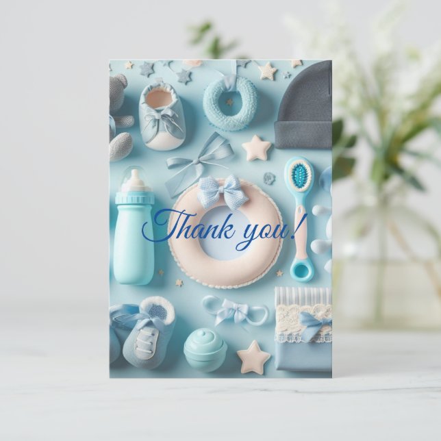 Thank You Baby Boy Cards (Standing Front)