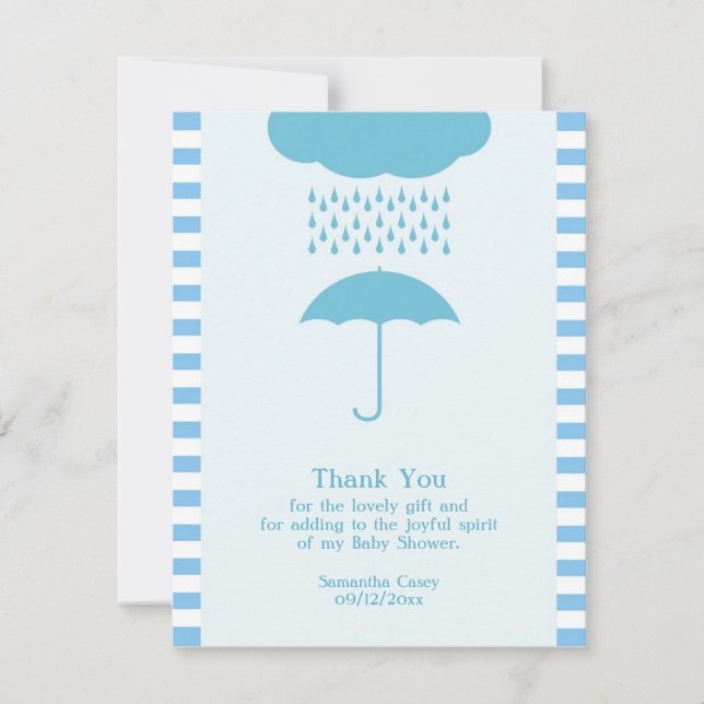 Thank You Baby Boy Shower Card (Front)
